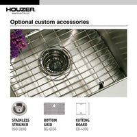 Thumbnail for Houzer Nouvelle Series 25mm Radius Undermount Stainless Steel Large Single Bowl Kitchen Sink Kitchen Sink - Undermount Houzer 