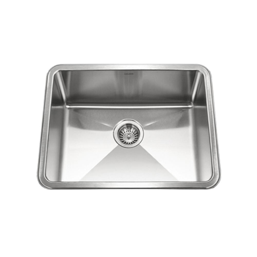 Houzer Nouvelle Series 25mm Radius Undermount Stainless Steel Single Bowl Kitchen Sink Kitchen Sink - Undermount Houzer 