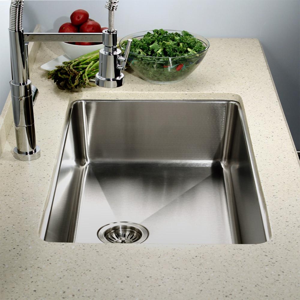 Houzer Nouvelle Series 25mm Radius Undermount Stainless Steel Single Bowl Kitchen Sink Kitchen Sink - Undermount Houzer 