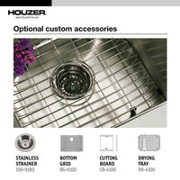 Thumbnail for Houzer Nouvelle Series 25mm Radius Undermount Stainless Steel Single Bowl Kitchen Sink Kitchen Sink - Undermount Houzer 