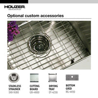 Thumbnail for Houzer Novus Series Dual Level Undermount Stainless Steel Large Single Bowl Kitchen Sink with Sliding Platform Kitchen Sink - Undermount Houzer 