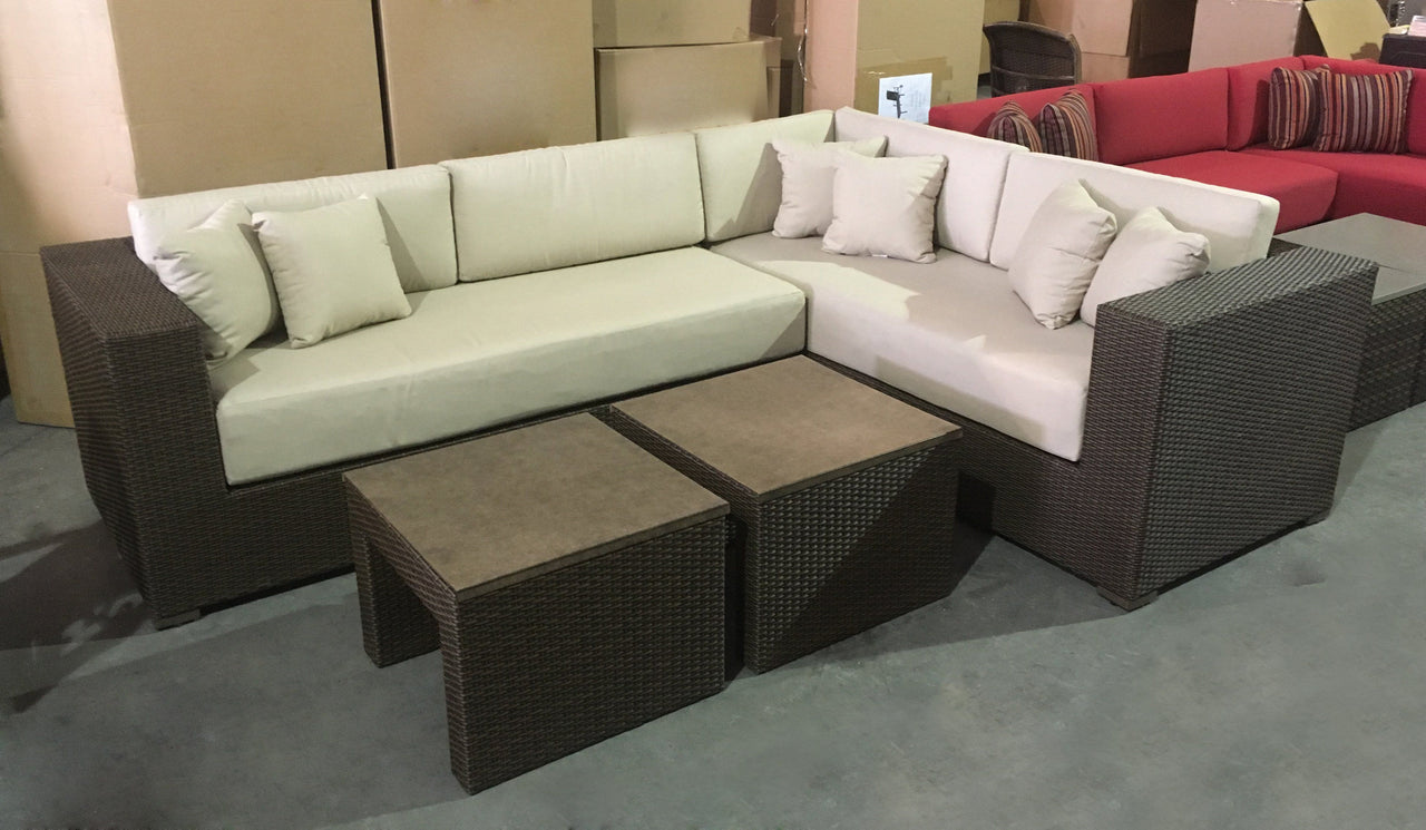New Panorama Sectional With Tables Outdoor Furniture Tuscan 