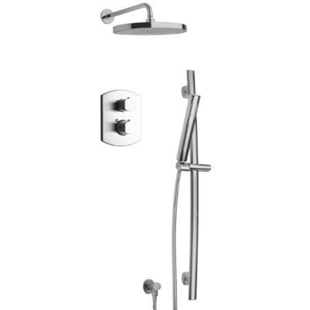 Latoscana Novello Thermostatic Valve Shower System Option 2 In Brushed Nickel bathtub and showerhead faucet systems Latoscana 