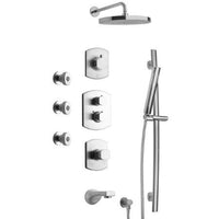 Thumbnail for Latoscana Novello Thermostatic Valve Shower System Option 8 In Chrome bathtub and showerhead faucet systems Latoscana 