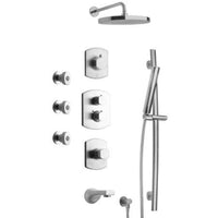 Thumbnail for Latoscana Novello Thermostatic Valve Shower System Option 8 In Brushed Nickel bathtub and showerhead faucet systems Latoscana 