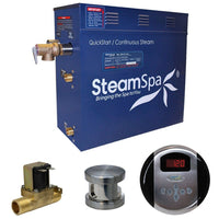 Thumbnail for SteamSpa Oasis 7.5 KW QuickStart Acu-Steam Bath Generator Package with Built-in Auto Drain in Brushed Nickel Steam Generators SteamSpa 