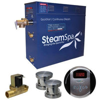 Thumbnail for SteamSpa Oasis 12 KW QuickStart Acu-Steam Bath Generator Package with Built-in Auto Drain in Brushed Nickel Steam Generators SteamSpa 