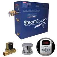 Thumbnail for SteamSpa Oasis 9 KW QuickStart Acu-Steam Bath Generator Package with Built-in Auto Drain in Polished Chrome Steam Generators SteamSpa 