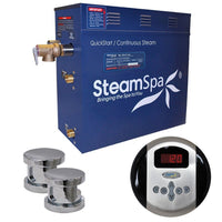 Thumbnail for SteamSpa Oasis 10.5 KW QuickStart Acu-Steam Bath Generator Package in Polished Chrome Steam Generators SteamSpa 