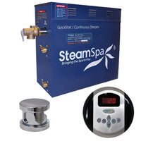 Thumbnail for SteamSpa Oasis 6 KW QuickStart Acu-Steam Bath Generator Package in Polished Chrome Steam Generators SteamSpa 