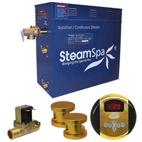 Thumbnail for SteamSpa Oasis 10.5 KW QuickStart Acu-Steam Bath Generator Package with Built-in Auto Drain in Polished Gold Steam Generators SteamSpa 