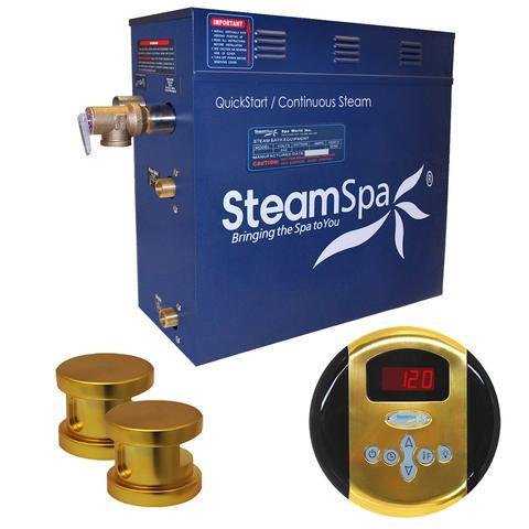 SteamSpa Oasis 10.5 KW QuickStart Acu-Steam Bath Generator Package in Polished Gold Steam Generators SteamSpa 