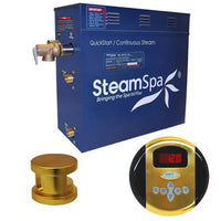 Thumbnail for SteamSpa Oasis 7.5 KW QuickStart Acu-Steam Bath Generator Package in Polished Gold Steam Generators SteamSpa 