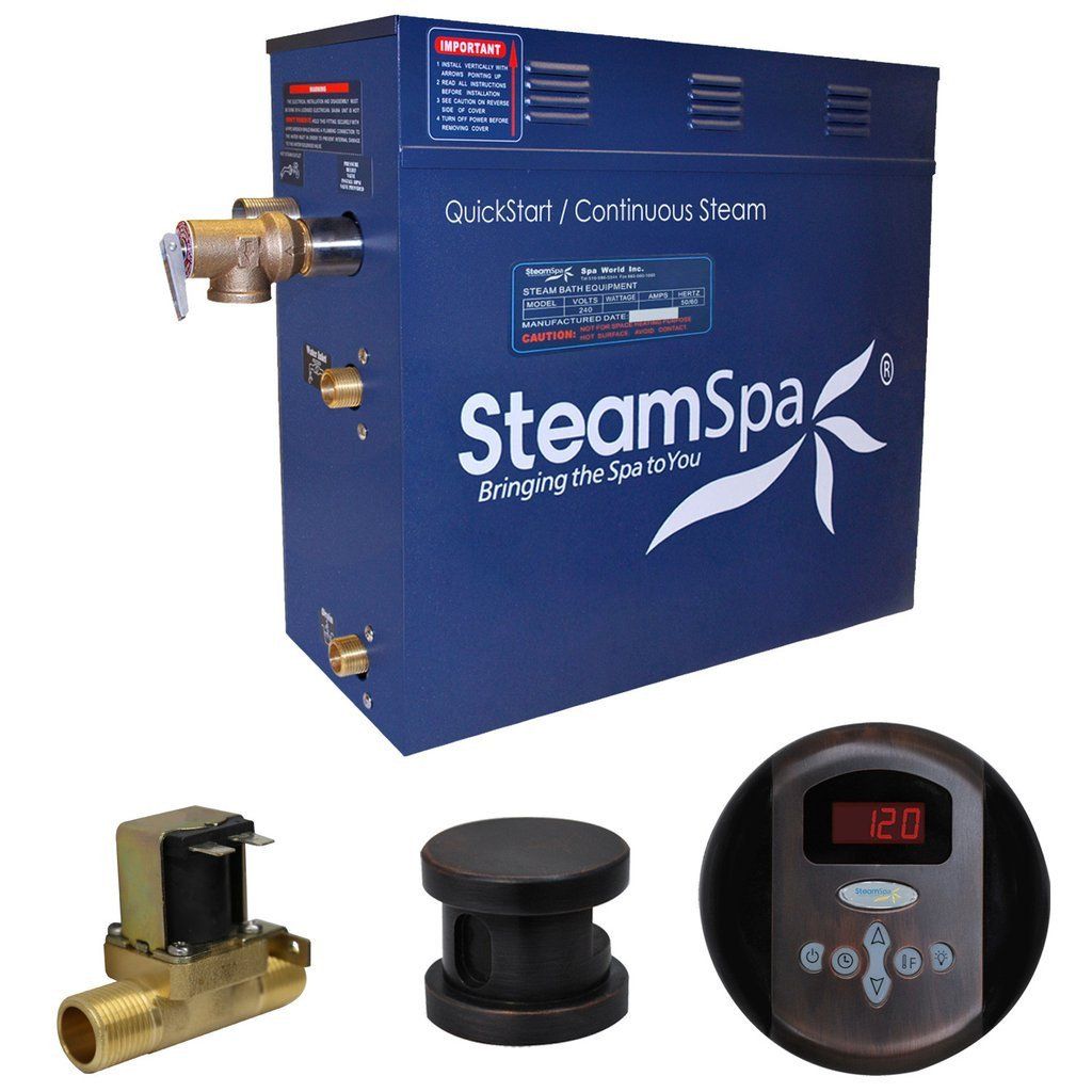 SteamSpa OA900OB-A Oasis 9 KW QuickStart Acu-Steam Bath Generator Package with Built-in Auto Drain in Oil Rubbed Bronze Steam Generators SteamSpa 