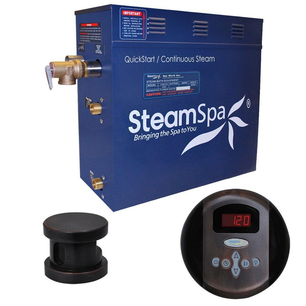 SteamSpa Oasis 7.5 KW QuickStart Acu-Steam Bath Generator Package in Oil Rubbed Bronze Steam Generators SteamSpa 