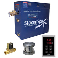 Thumbnail for SteamSpa Oasis 9 KW QuickStart Acu-Steam Bath Generator Package with Built-in Auto Drain in Brushed Nickel Steam Generators SteamSpa 