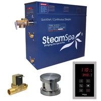 Thumbnail for SteamSpa Oasis 7.5 KW QuickStart Acu-Steam Bath Generator Package with Built-in Auto Drain in Brushed Nickel Steam Generators SteamSpa 