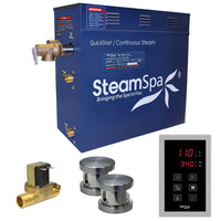 Thumbnail for SteamSpa Oasis 12 KW QuickStart Acu-Steam Bath Generator Package with Built-in Auto Drain in Brushed Nickel Steam Generators SteamSpa 