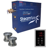 Thumbnail for SteamSpa Oasis 10.5 KW QuickStart Acu-Steam Bath Generator Package in Brushed Nickel Steam Generators SteamSpa 