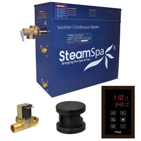 SteamSpa Oasis 7.5 KW QuickStart Acu-Steam Bath Generator Package with Built-in Auto Drain in Oil Rubbed Bronze Steam Generators SteamSpa 