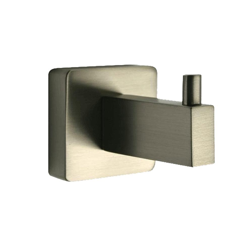 Latoscana Square Robe Hook In A Brushed Nickel Finish bath towel hooks Latoscana 