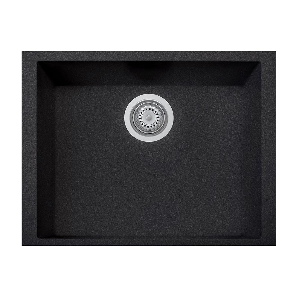 Latoscana Single Basin Undermoun Sink ON6010ST Kitchen Sink Latoscana Black Metallic 