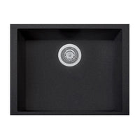 Thumbnail for Latoscana Single Basin Undermoun Sink ON6010ST Kitchen Sink Latoscana Black Metallic 