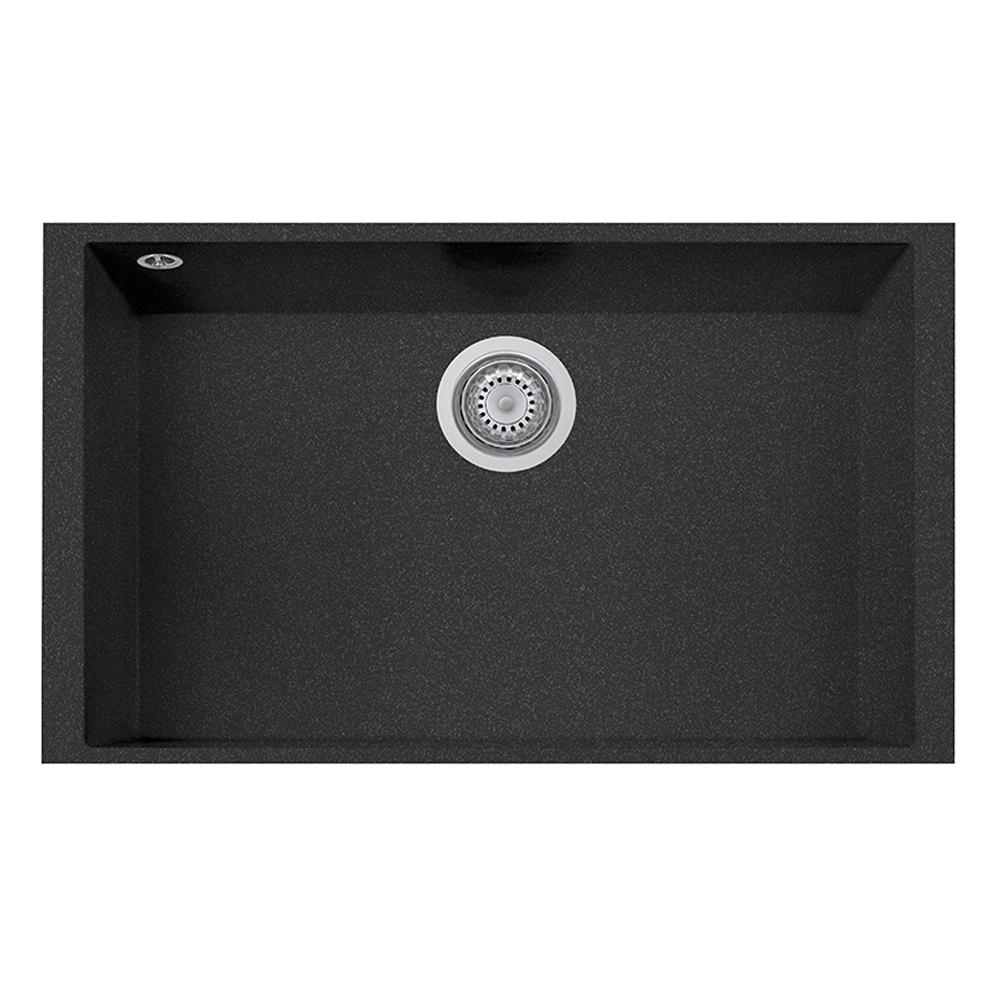 Latoscana Single Basin Undermount Sink ON7610ST Kitchen Sink Latoscana Black Metallic 