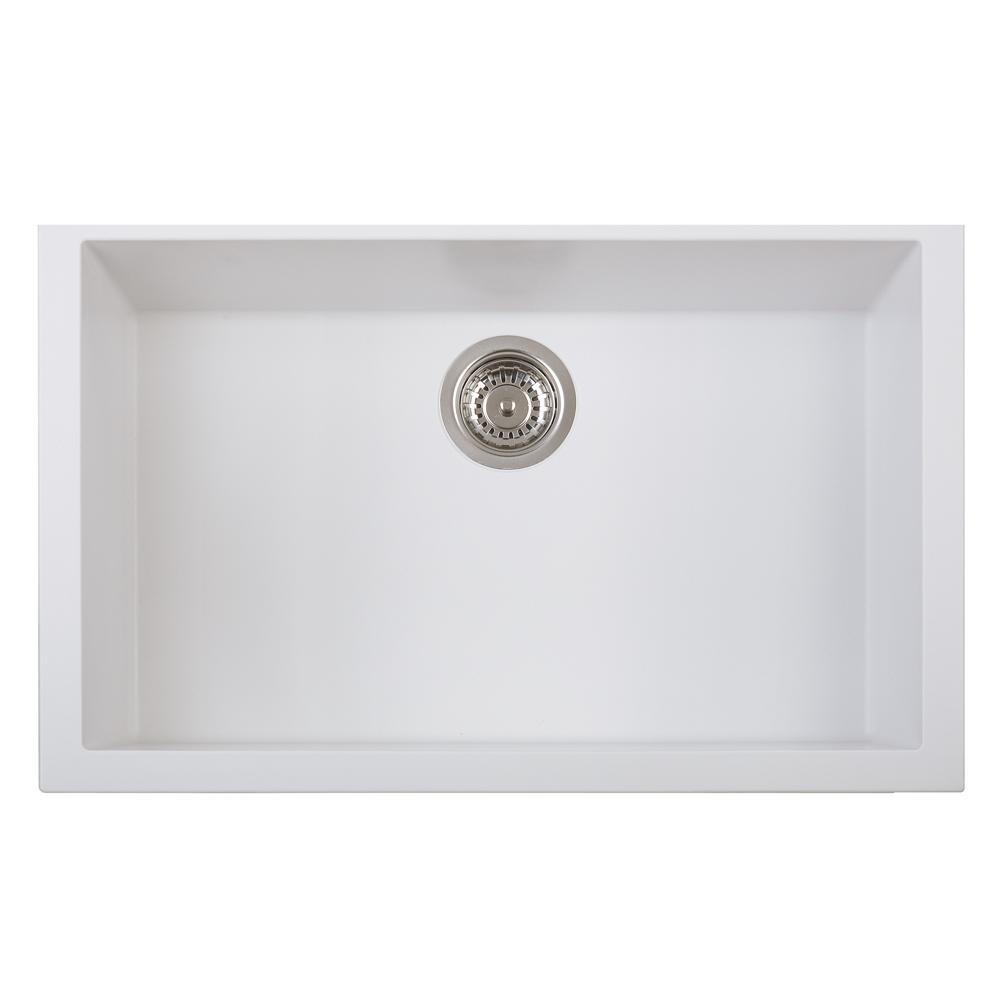 Latoscana Single Basin Undermount Sink ON7610ST Kitchen Sink Latoscana Milk White 