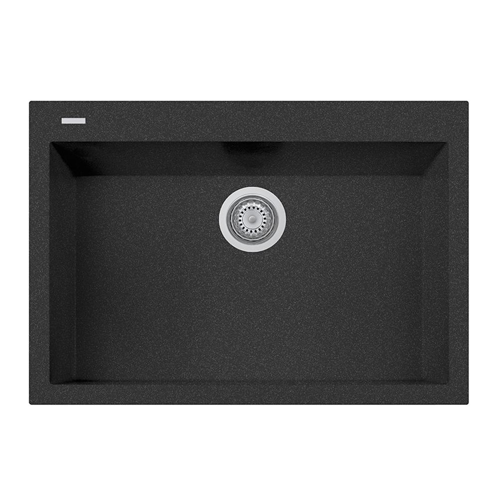 Latoscana Single Basin Drop-In Sink ON7610 Kitchen Sink Latoscana Black Metallic 