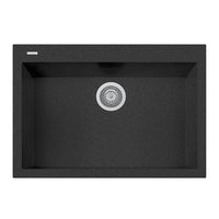 Thumbnail for Latoscana Single Basin Drop-In Sink ON7610 Kitchen Sink Latoscana Black Metallic 