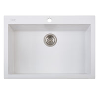 Thumbnail for Latoscana Single Basin Drop-In Sink ON7610 Kitchen Sink Latoscana Milk White 