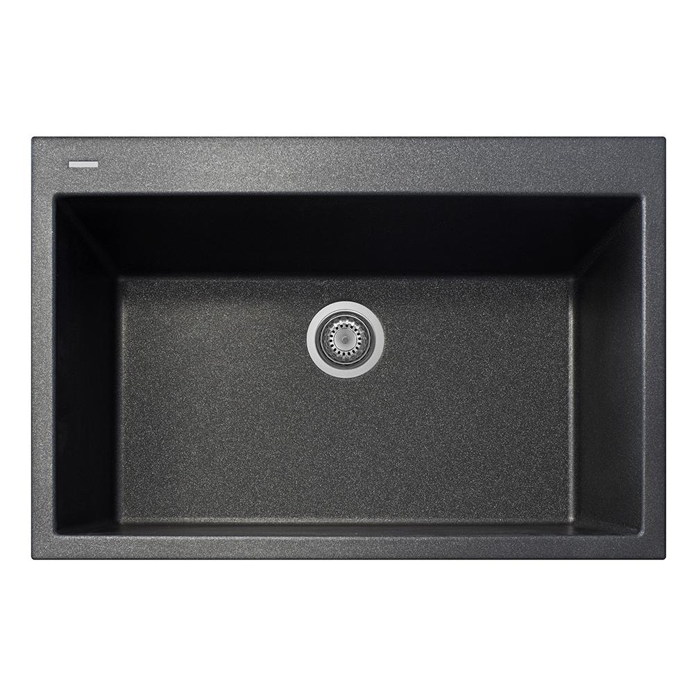 Latoscana Single Basin Drop-In Sink ON8410 Kitchen Sink Latoscana Black Metallic 