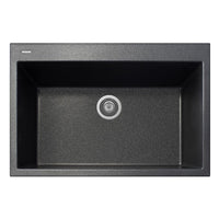 Thumbnail for Latoscana Single Basin Drop-In Sink ON8410 Kitchen Sink Latoscana Black Metallic 