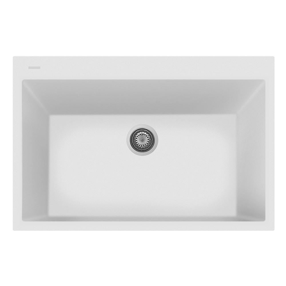 Latoscana Single Basin Drop-In Sink ON8410 Kitchen Sink Latoscana Milk White 