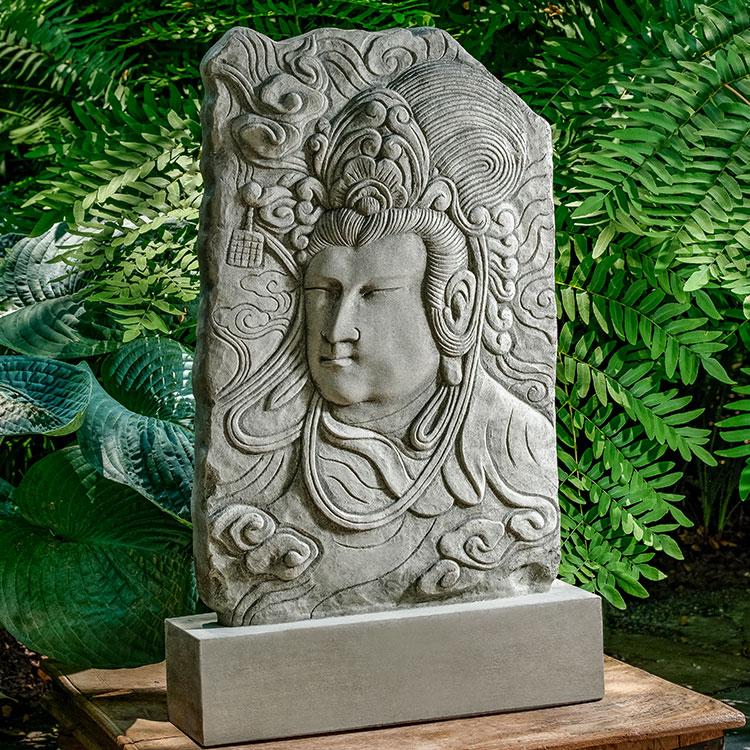 Campania International Antique Quan Yin Plaque Cast Stone Campania International 