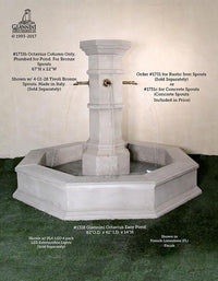 Thumbnail for Octavia Column Pond Outdoor Cast Stone Garden Fountain Spouts Fountain Tuscan 