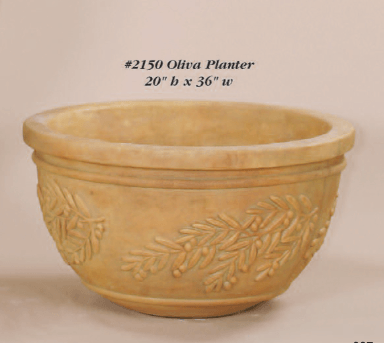 Oliva Planter Cast Stone Outdoor Garden Planter Planter Tuscan 