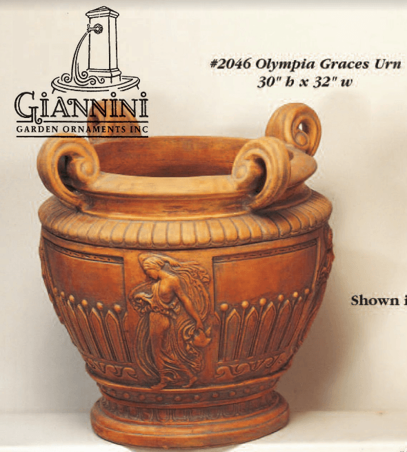 Olympia Graces Urn Cast Stone Outdoor Garden Planter Planter Tuscan 