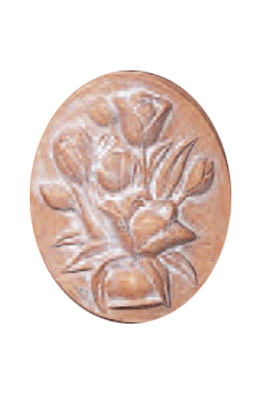 Oval Tulip Plaque Cast Stone Outdoor Asian Collection Wall Ornament Tuscan 