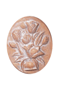 Thumbnail for Oval Tulip Plaque Cast Stone Outdoor Asian Collection Wall Ornament Tuscan 