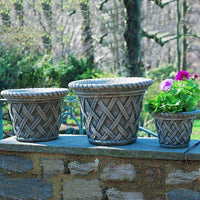 Thumbnail for Campania International Cast Stone English Weave Small Planter Urn/Planter Campania International 