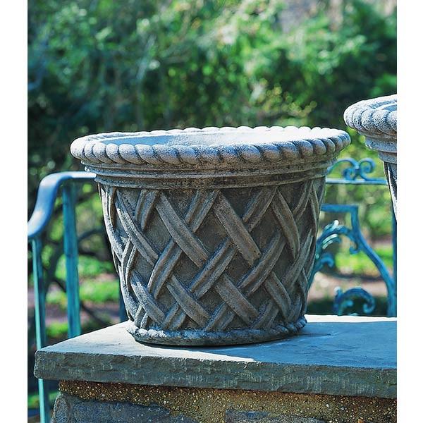 Campania International Cast Stone English Weave Medium Planter Urn/Planter Campania International 