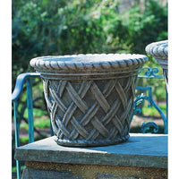Thumbnail for Campania International Cast Stone English Weave Medium Planter Urn/Planter Campania International 