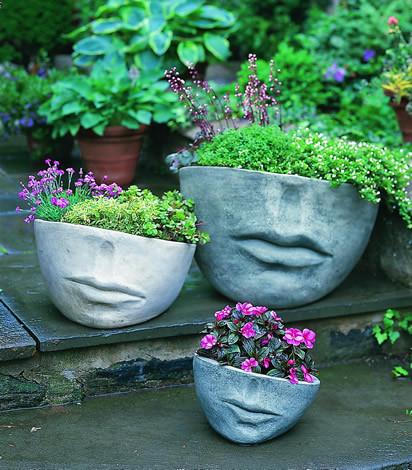 Campania International Cast Stone Faccia Small Planter Urn/Planter Campania International 