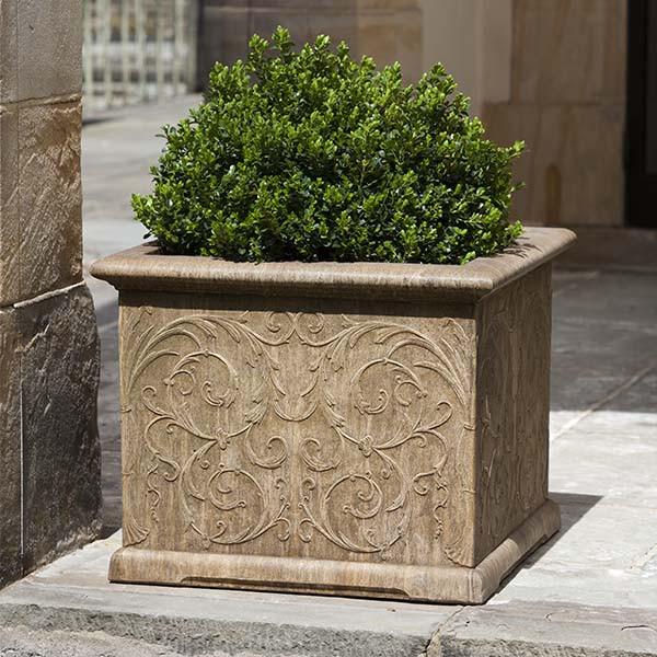 Campania International Cast Stone Arabesque Square Planter Urn/Planter Campania International 