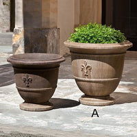Thumbnail for Campania International Cast Stone Fleur de Lis Large Urn Urn/Planter Campania International 