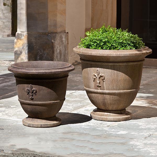 Campania International Cast Stone Fleur de Lis Small Urn Urn/Planter Campania International 