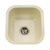 Thumbnail for Houzer BQ Porcela Series Porcelain Enamel Steel Undermount Bar/Prep Sink, Biscuit Kitchen Sink - Undermount Houzer 