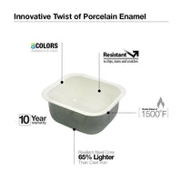 Thumbnail for Houzer BQ Porcela Series Porcelain Enamel Steel Undermount Bar/Prep Sink, Biscuit Kitchen Sink - Undermount Houzer 